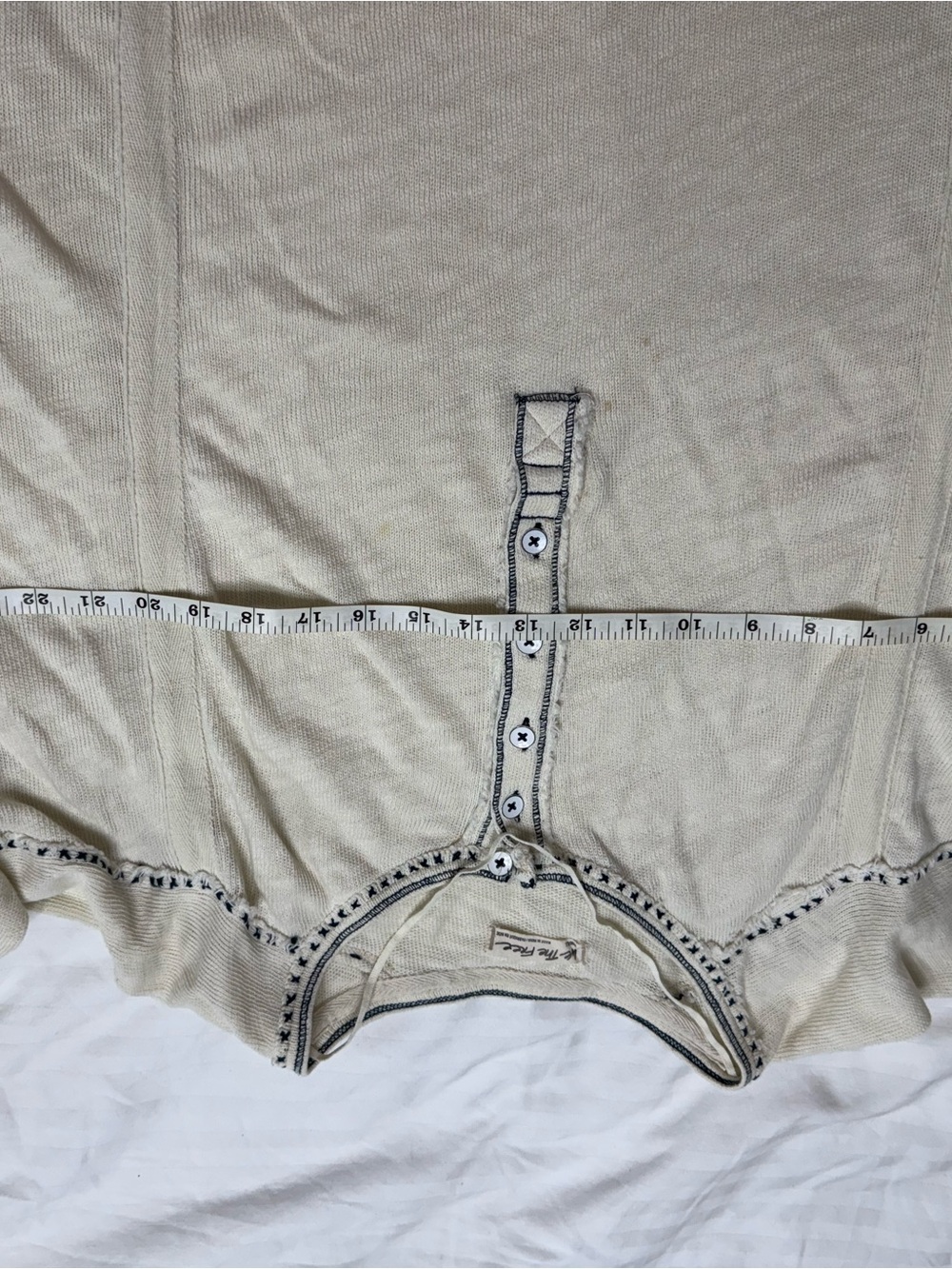 We The Free Cream Long-Sleeve Henley Top ower size ! - Picture 6 of 7